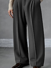economico Pantaloni eleganti-Per uomo Pantaloni Pantaloni Eleganti Tasca Bottoni Semplice Comodità Traspirante Lunghezza intera All'aperto Abbigliamento casual alla moda Vacanza Moda Marrone Grigio scuro Inelastico
