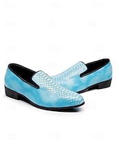 abordables Mocassins-Mocassins bleus pour homme en similicuir à motif crocodile, modèle à enfiler, style moderne et élégant, parfaits pour les hommes élégants lors de soirées, d'occasions spéciales et de mariages.