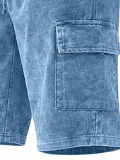 economico Pantaloncini casual-Shorts SoftFade™ da uomo pantaloni cargo pantaloni corti casual pantaloni corti lavati in acido con cordino vita elastica multi tasche comfort semplice traspirante lunghezza ginocchio streetwear