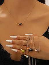 cheap Accessories-Women's Soccer Ball Pendant Necklace Bracelet Set Alloy Fan Jewelry in Multiple Ball Styles for Soccer Matches, Sports Fans, Casual Daily Wear &amp; Travel Vacation