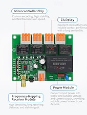 cheap Smart Switch-DC12V 24V 4CH Remote Control Switch RF Transmitter and Receiver 433mhz Power ON OFF Switches