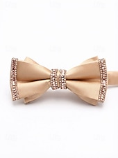 זול חתונה ACC-פפיון פוליאסטר לגברים - אפשרויות צבעוניות, עיטורי אבני חן, גודל מתכוונן, מושלם לחתונות ומסיבות