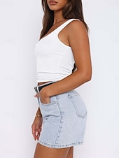 economico Serbatoio Semplice-Per donna Canotta Maglietta senza maniche Maglietta Tinta unica Moda Classico Casual Senza Maniche Collo a U Top Regolari Quotidiano Uscire Weekend Nero Bianco Giallo Grigio chiaro Rosso rosa Estate