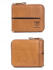 billige Lommebøker-Herre vintage lommebok i ekte skinn i flere farger stor kapasitet flere kort glidelås rundt bifold lommebok for uformell daglig bruk, reiseferie og hverdagsbruk