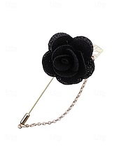 abordables Boda ACC-Pin de solapa con flor de poliéster elegante para hombre: múltiples opciones de color, elegante y moderno, perfecto para bodas y fiestas.