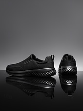 voordelige Heren-Grijze gebreide instapsneakers voor heren – lichtgewicht casual schoenen voor eiland- en cruisevakanties, ademende schoenen voor op reis en in resorts.