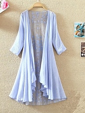 economico Caftani-Per donna Costumi da bagno Copricostume Rashguard Canotta da bagno Vestiti Costume da bagno Arricciato Pizzo Patchwork Vacanza Abbigliamento da Spiaggia Floreale Scollo a V Manica Lunga Costumi da