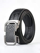 preiswerte Hochzeit ACC-Herren-Gürtel aus echtem Leder mit Krokodilmuster, schwarz &amp; braun, elegantes Accessoire für formelle und legere Anlässe wie Hochzeiten, Partys und den täglichen Geschäftsalltag