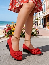 baratos Mulheres-Sapatilhas femininas verdes com laço para o Dia de São Patrício - sapatos casuais confortáveis de salto baixo, estilo irlandês festivo para desfiles, festas, eventos de fim de ano e para o trabalho.