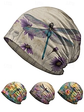 billiga Semestertillbehör-Damhatt i bohemisk polyester med trollslända- och blommönster, flerfärgad, multifunktionell halsduk, perfekt för vardagsbruk, semester och resor