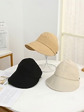 halpa Naisten hatut-Naisten polyesteristä valmistettu avoin aurinkolippalakki, monivärinen pakattava leveälierinen lippalakki korvaremmillä, vapaa-ajan käyttöön, matkoille, lomalle, rannalle ja ulkoiluun