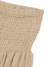 billige Vanlige skjørt-Dame Ferieskjørt Mote Fritid Midi Høy Midje Skjørt عادي Rynket Snorer Mikroelastisk Daglig Gate Kakifarget Sommer Nylon Viskose