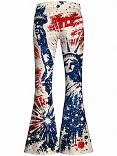  250e anniversaire des États-Unis Rétro Vintage Années 1970 Pantalon Pantalons à pattes d'éléphant Hippie Disco Taille haute Déguisement Femmes Mascarade 4 Juillet Soirée Jour de l'indépendance Adulte