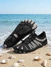 preiswerte Frauen-Schnelltrocknende Wasserschuhe für Damen – leichte, atmungsaktive Aqua-Strandschuhe mit verstellbarer elastischer Schnürung und rutschfester Sohle, barfußähnlicher Outdoor-Stil für Strand, Surfen,