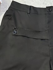 ieftine Pantaloni de rochie-Bărbați Pantaloni Costume Buzunar Nasturi Simplu Confort Respirabil Lungime totală Casual Zilnic Casă Vacanță Modă Negru Kaki Inelastic