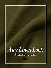 abordables Pantalons-pantalon en lin léger à motif palmier hawaïen