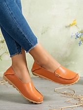 Недорогие Женская обувь на плоской подошве-Женские желтые мокасины-лоферы, удобные повседневные туфли без шнурков, мягкие легкие прогулочные туфли для повседневной носки, путешествий и работы. &amp;отдых в выходные