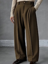 economico Pantaloni eleganti-Per uomo Pantaloni Pantaloni Eleganti Tasca Bottoni Semplice Comodità Traspirante Lunghezza intera All'aperto Abbigliamento casual alla moda Vacanza Moda Marrone Grigio scuro Inelastico