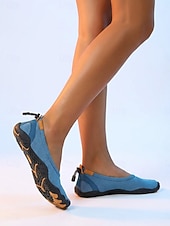 cheap Women-Women's Blue Wide Toe Water Shoes – Lightweight Quick-Dry Barefoot Aqua Shoes with Anti-Slip Sole, Flexible Five-Toe Style for Swimming, Beach, Diving, River Trekking, Gym and Water Sport