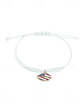 cheap Accessories-Unisex Alloy &amp; Polyester Adjustable USA Flag Bracelet, Multi-Color Patriotic Charm Rope Bracelet for America 250th Anniversary, Independence Day, Casual Wear, Travel and Vacation Styling