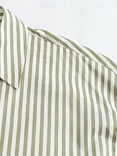 voordelige Overhemden-Dames Overhemd Overhemden met linnenlook Button-down overhemd Blouse Gestreept Stijlvol Klassiek Modern Lange mouw Revers Normale tops Dagelijks Feestdagen Uitgaan blauw Geel Blozend Roze Rood