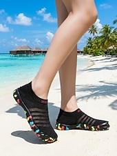 economico Donne-Scarpe da acqua da donna a punta larga in maglia – calzini da acqua leggeri, ad asciugatura rapida, a piedi nudi, con suola antiscivolo, minimalisti, da spiaggia &amp;stile outdoor per nuoto, snorkeling,