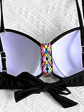 economico Bikini-Per donna Costumi da bagno Bikini Due pezzi Birichino Costume da bagno Snello Senza schiena Vacanza Abbigliamento da Spiaggia Tinta unica Scollo a V Senza Maniche Costumi da bagno