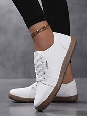 billige Sneakers til kvinner-damerosa sneakers med bred passform og snøring, lette, uformelle tursko i kunstskinn for reiser og trening &amp;hverdagskomfort