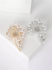 halpa Häät ACC-Naisten voikukasta tehty helmikorvakoru, kulta- ja hopeanväriset, elegantti ja tyylikäs, täydellinen häihin, juhliin ja toimistokäyttöön