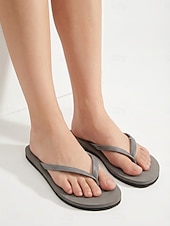 cheap Women-Women's Brown Flip Flop Sandals - Comfortable Faux Leather Thong Flats for Beach Vacations, Summer Travel &amp; Casual Outdoor Holidays