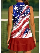 economico Camicia Donna-250° anniversario dell'America Giornata dell'indipendenza Per donna Geometrico Bandiera Nazionale Top Maglietta sportiva Polo da golf Canotta Senza Maniche Floreale Bottoni UPF50+ Resistente ai Raggi