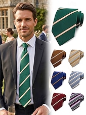 お買い得  結婚 ACC-メンズポリエステルストライプネクタイ、クラシックフォーマルビジネス＆ウェディングパーティーアクセサリー、複数の色、男性のためのエレガントなプロフェッショナルスタイル