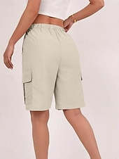 رخيصةأون شورت برمودا-نسائي برمودا شورت شورت كارجو تشينوز شورتات العطلة أناقة الشارع كاجوال باختصار الخصر متوسط سهل رباط جيب مريح غير مطاطي مناسب للبس اليومي الأماكن المفتوحة عطلة أرجواني داكن مشمش رمادي داكن أسود