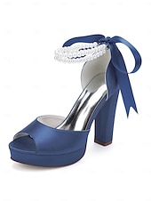 economico sposa-sandali con plateau color avorio bianco da donna - eleganti tacchi da sposa con cinturini di perle per matrimoni in chiesa
