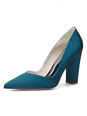 Χαμηλού Κόστους Μητέρα της Νύφης/του Γαμπρού-Γυναικεία μπλε σκούρο γόβες με ψηλό τακούνι, κομψά παπούτσια για τη μητέρα της νύφης για γάμο στην πόλη, άνετα παπούτσια με μυτερή μύτη και μεσαίο τακούνι για επίσημες εκδηλώσεις &amp;βραδινά ρούχα