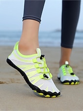 preiswerte Frauen-Schnelltrocknende Wasserschuhe für Damen – leichte, atmungsaktive Aqua-Strandschuhe mit verstellbarer elastischer Schnürung und rutschfester Sohle, barfußähnlicher Outdoor-Stil für Strand, Surfen,