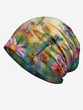 billiga Semestertillbehör-Damhatt i bohemisk polyester med trollslända- och blommönster, flerfärgad, multifunktionell halsduk, perfekt för vardagsbruk, semester och resor