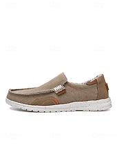 cheap Men-Men's Slip-On Canvas Loafers, Flexible and Soft, Comfortable Outdoor Resort Shoes for Travel, Daily Wear and Leisure Activities