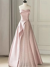 preiswerte Lange Kleider &amp; Abendkleider-Meerjungfrauenschnitt Bodenlang Abiballkleider Elegant Glitzernd Dreiviertelarm Juwelenhals Hochzeit Formell Paillettenbesetzt mit Glitzer Quaste
