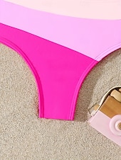 cheap One Piece Swimsuit-Kids Girls' Swimsuit Outdoor Beach Color Block Vacation Tropical Fashion Hollow Out Bathing Suits 4 years+ Summer Blue Pink