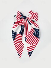 Недорогие Аксессуары-Женский патриотический бант из полиэстера, большая заколка-бант для волос с принтом флага США в разных узорах, посвященная 250-летию США, Дню независимости, повседневной носке, путешествиям и отдыху.
