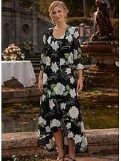 Недорогие Комплекты платьев для мам-Из двух частей А-силуэт Ниже колена Свадебное платье для гостей Платье для матери невесты Без рукавов Рукав 3/4 V-образный вырез Элегантный стиль Простой Официальные Дерби в Кентукки Полуформальный