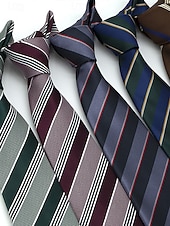 お買い得  結婚 ACC-メンズポリエステルストライプネクタイ、クラシックフォーマルビジネス＆ウェディングパーティーアクセサリー、複数の色、男性のためのエレガントなプロフェッショナルスタイル