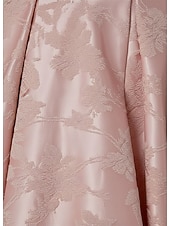 billige Te Lengde-A-linje Te-lengde Gjestekjole til bryllup Formell kjole Derbykjole Kjole til brudens mor Kortermet Løse skuldre Elegant Pastell Formell Jacquard med Plissert