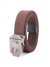 זול אביזרים-חגורת פוליאסטר מתכווננת לגברים עם אבזם דגל אמריקאי, חגורת מותן פטריוטית רב-צבעונית לאירועי יום השנה ה-250 לארה"ב, יום העצמאות, טיולים, חופשות ולבוש ספורטיבי קז'ואל