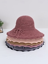 voordelige Dameshoeden-Opvouwbare zonnehoed voor dames, lichtgewicht polyester, boho-stijl, meerkleurig, ademend en opvouwbaar, perfect voor vakantie, reizen, strand en dagelijks gebruik.