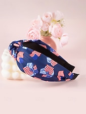 お買い得  アクセサリー-女性用ボヘミアン風ポリエステル製ヘッドバンド、複数のアメリカ国旗柄、軽量サマーヘアアクセサリー、アメリカ建国250周年、独立記念日、普段使いに最適