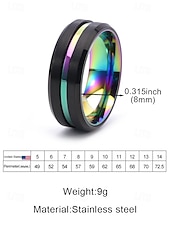 economico Accessori per le vacanze-anello multicolore in acciaio inossidabile da uomo: disponibile in diverse misure, design elegante, perfetto per matrimoni, feste e abbigliamento casual per le vacanze