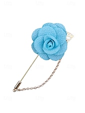 abordables Boda ACC-Pin de solapa con flor de poliéster elegante para hombre: múltiples opciones de color, elegante y moderno, perfecto para bodas y fiestas.