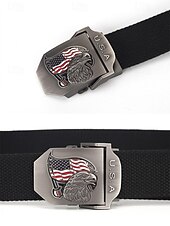 זול אביזרים-חגורת פוליאסטר מתכווננת לגברים עם אבזם דגל אמריקאי, חגורת מותן פטריוטית רב-צבעונית לאירועי יום השנה ה-250 לארה"ב, יום העצמאות, טיולים, חופשות ולבוש ספורטיבי קז'ואל